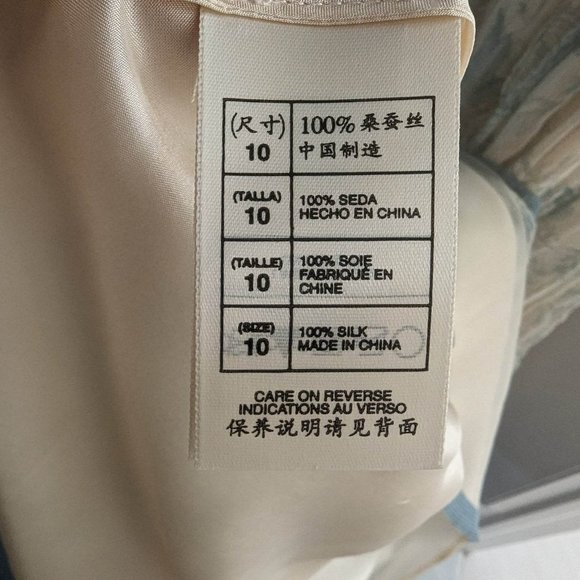 NWT Max Studio Vintage Silk Dress Blue and White Flowers Size 10 - Picture 10 of 10